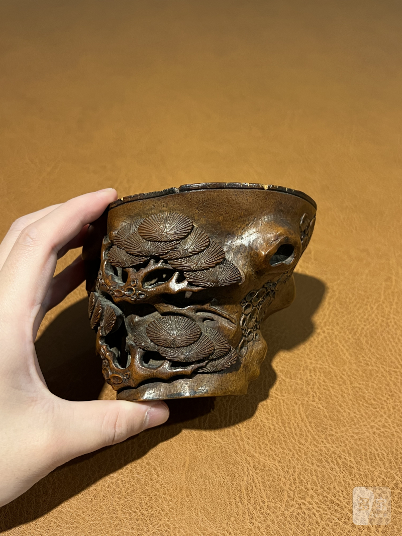 十七世纪竹雕松树纹杯 - 图4